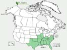 U.S. distribution of Acer floridanum