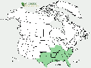 U.S. distribution of Carya aquatica
