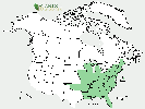U.S. distribution of Carya ovalis