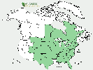 U.S. distribution of Celtis occidentalis