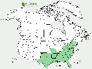 U.S. distribution of Chionanthus virginicus
