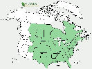 U.S. distribution of Fraxinus pennsylvanica