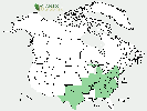 U.S. distribution of Halesia tetraptera