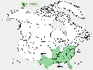 U.S. distribution of Malus angustifolia