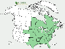 U.S. distribution of Ostrya virginiana