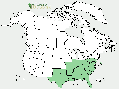 U.S. distribution of Quercus falcata