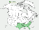 U.S. distribution of Quercus incana