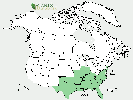 U.S. distribution of Quercus lyrata