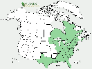 U.S. distribution of Toxicodendron vernix