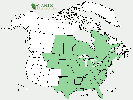 U.S. distribution of Ulmus americana