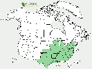U.S. distribution of Viburnum prunifolium