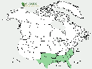 U.S. distribution of Zanthoxylum clava-herculis