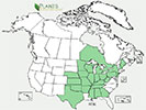 U.S. distribution of Aesculus glabra