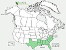 U.S. distribution of Asimina parviflora